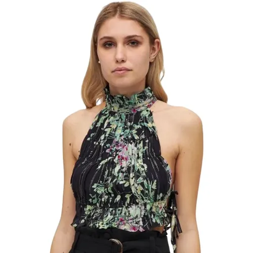 Chic and Feminine Crop Top with Sophisticated Print , female, Sizes: S, M - Sabina Musayev - Modalova