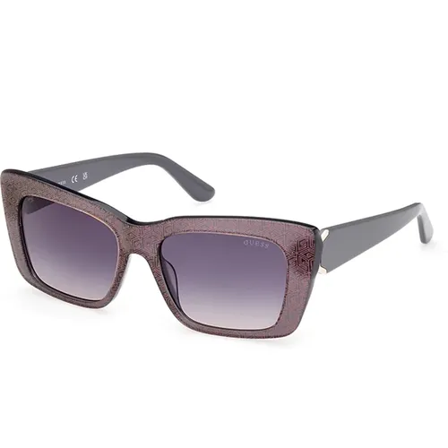 Stilvolle Sonnenbrille mit grauen Verlaufsgläsern , Damen, Größe: 55 MM - Guess - Modalova
