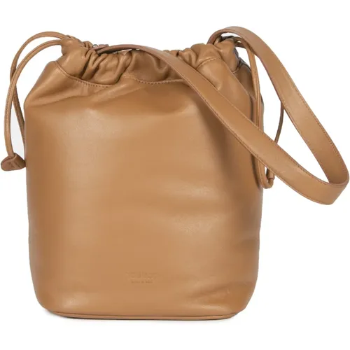 Leather Bucket Bag with Adjustable Strap , female, Sizes: ONE SIZE - Douuod Woman - Modalova