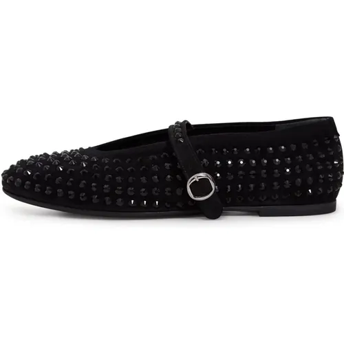 Rhinestones Lederballerinas - Schwarz , Damen, Größe: 40 EU - Cesare Gaspari - Modalova