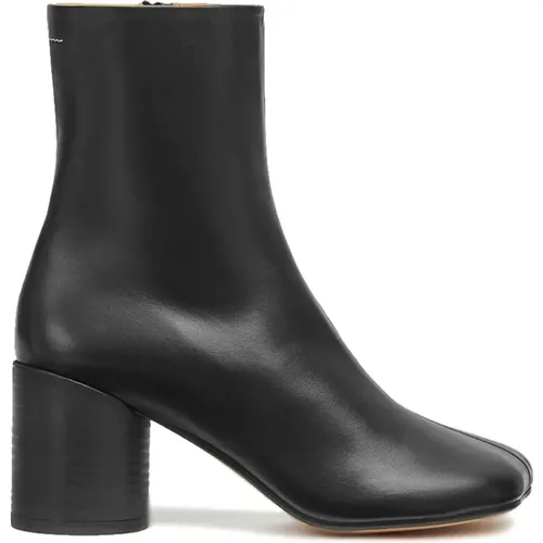 Leather Anatomic Curved Heel Boots , female, Sizes: 7 UK, 4 UK, 4 1/2 UK - MM6 Maison Margiela - Modalova