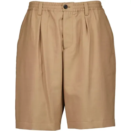 Braune Woll-Bermuda-Shorts mit Falten - Marni - Modalova