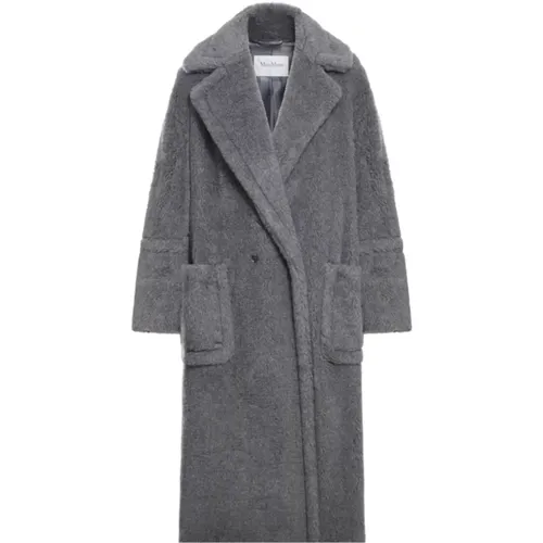 Grey Teddy Long Coat , female, Sizes: S, XS - Max Mara - Modalova