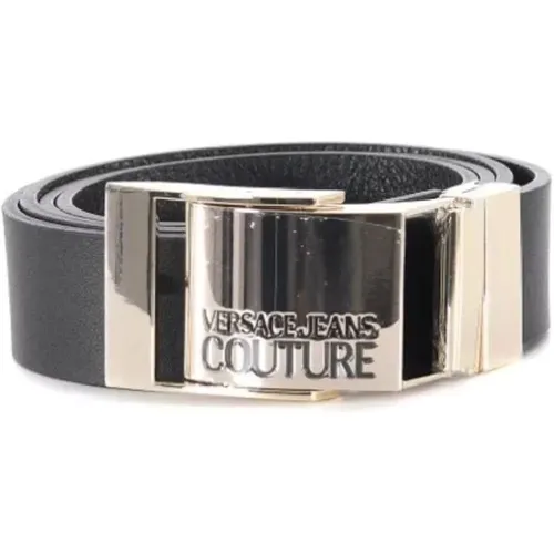 Leather Belt With Logo Buckle , unisex, Sizes: 105 CM - Versace Jeans Couture - Modalova