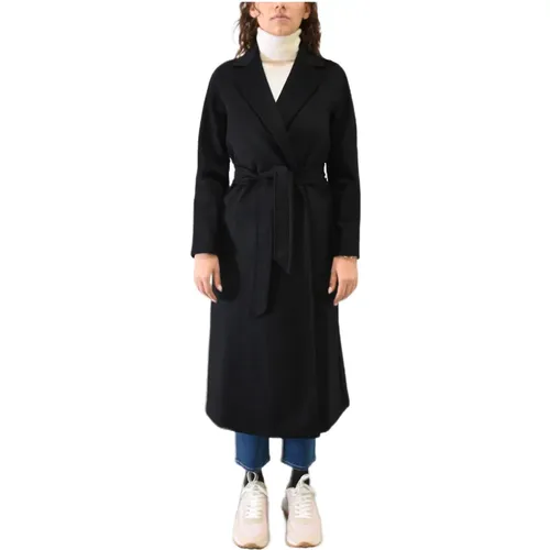 Long Belted Wool Coat , female, Sizes: 2XS, S, 3XS - Max Mara Studio - Modalova