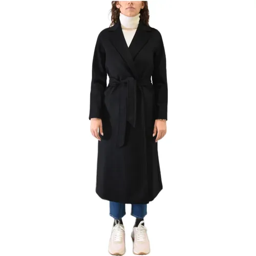 Long Belted Wool Coat , female, Sizes: M, 3XS - Max Mara Studio - Modalova