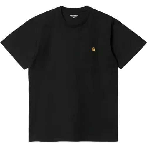 Chase T-Shirt Schwarz Gold , Herren, Größe: XL - Carhartt WIP - Modalova