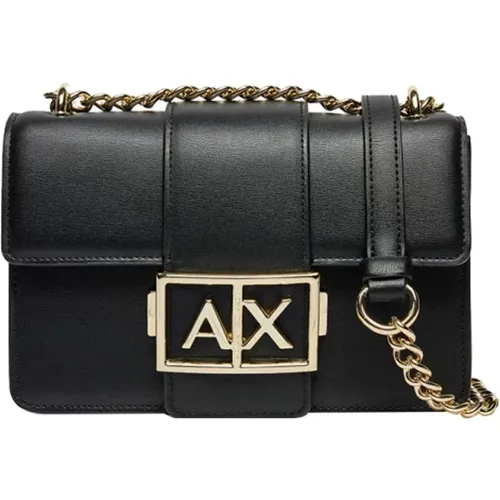 Schwarze Schultertasche Elegantes Minimalistisches Design - Armani Exchange - Modalova