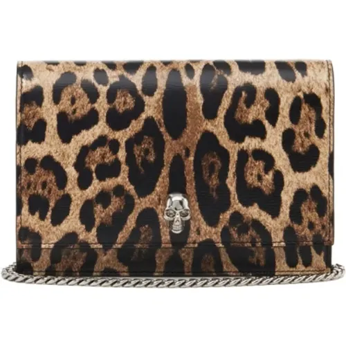 Leopard Print Small Skull Tasche - alexander mcqueen - Modalova