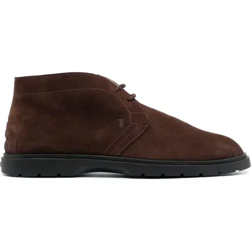 Suede Lace-Up Boots , male, Sizes: 10 UK, 7 1/2 UK, 7 UK, 6 1/2 UK, 9 UK, 8 UK, 8 1/2 UK, 9 1/2 UK - TOD'S - Modalova