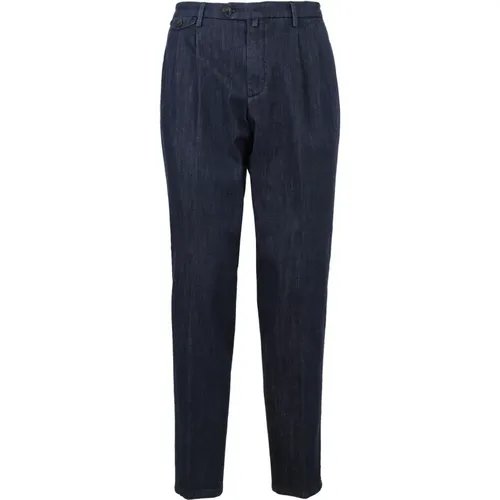 Denim Pleated Pants , male, Sizes: XL, L - Briglia - Modalova