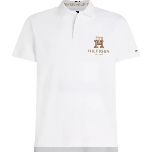 New Logo Embroidered Men's Polo , male, Sizes: M, XL - Tommy Hilfiger - Modalova