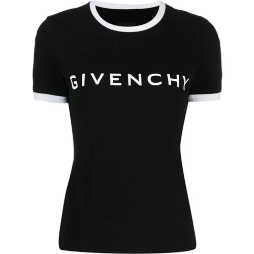 Bicolor Logo Print T-shirt , female, Sizes: S - Givenchy - Modalova