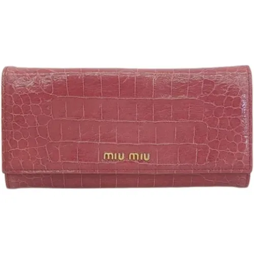 Pre-owned Leather wallets , female, Sizes: ONE SIZE - Miu Miu Pre-owned - Modalova