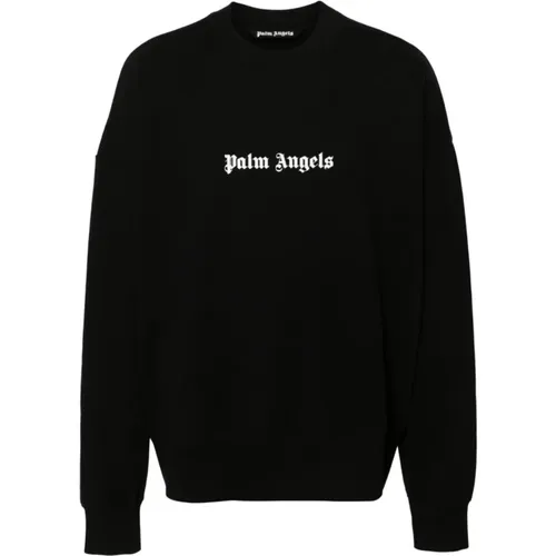 Logo Print Crew Neck Sweater , male, Sizes: L, M - Palm Angels - Modalova