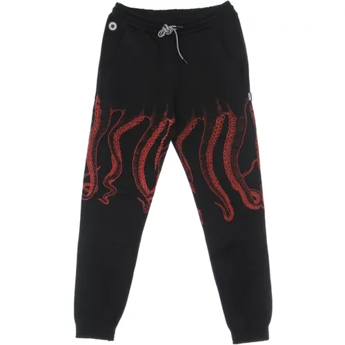 Sweatpants Elastic Waist Print , male, Sizes: M, S, XL, L - Octopus - Modalova