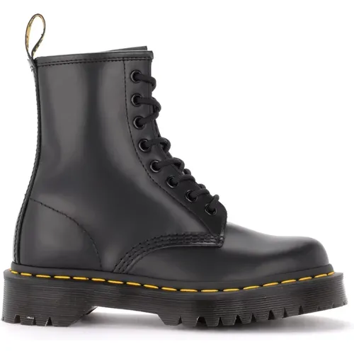 Schwarze Leder Stiefeletten 8-Loch , Damen, Größe: 42 1/2 EU - Dr. Martens - Modalova