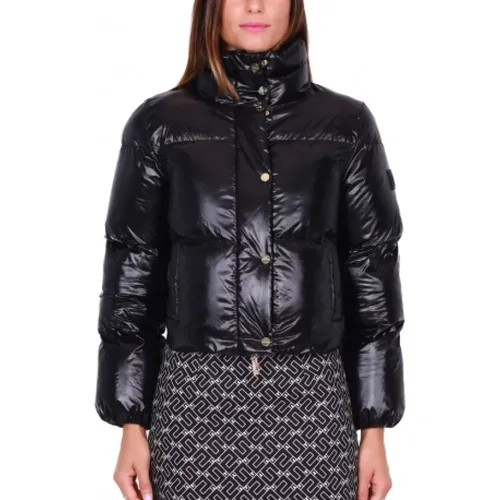 Short and Shiny Padded Jacket , female, Sizes: M - Elisabetta Franchi - Modalova