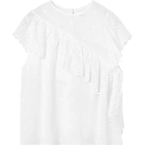 Weiße Bluse mit Spitzen Details , Damen, Größe: M - Isabel marant - Modalova