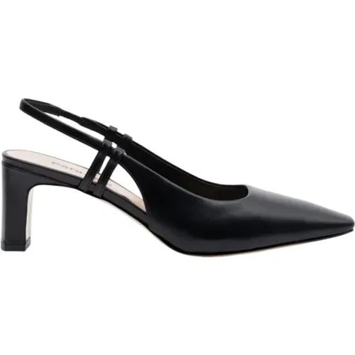 Schwarze Leder Slingback-Pumps , Damen, Größe: 37 EU - PARALLELE - Modalova