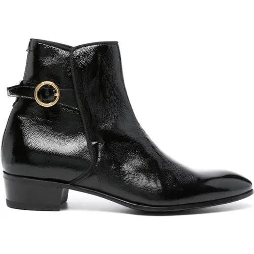 Leather Boots with Buckle Closure , male, Sizes: 7 UK, 8 UK - Lardini - Modalova