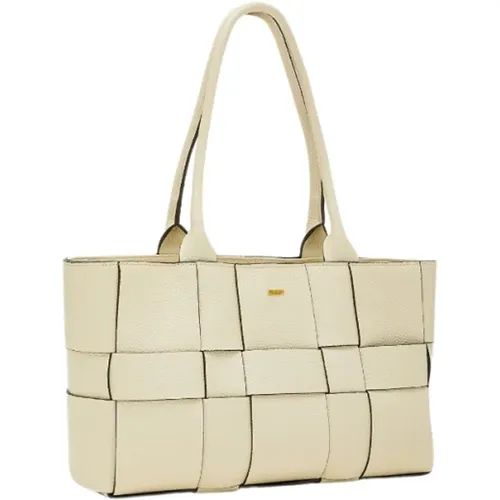 Leather Woven Shopper Bag , female, Sizes: ONE SIZE - Seventy - Modalova