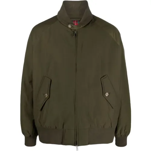 Grüne Harrington Zip-Up Bomberjacke , Herren, Größe: 2XS - Baracuta - Modalova