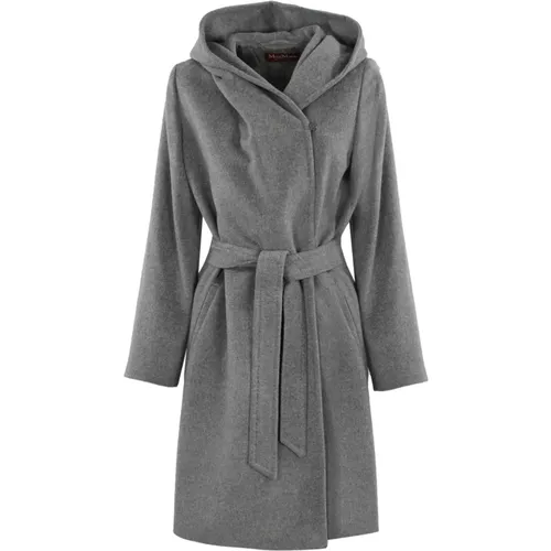 Short Wool Coat with Hood , female, Sizes: L - Max Mara Studio - Modalova