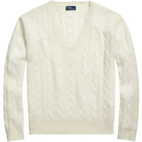 Twisted Cashmere V-Neck Sweater , female, Sizes: M, L, XS, 2XS, S - Polo Ralph Lauren - Modalova