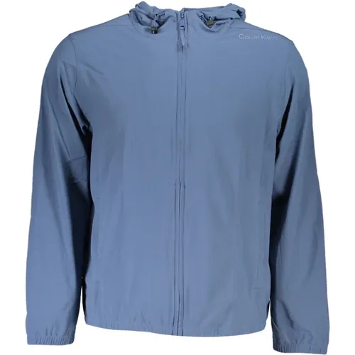 Blaue Polyester-Kapuzenpullover , Herren, Größe: 2XL - Calvin Klein - Modalova