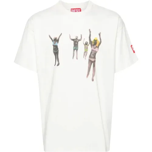 Cream Buxt T-Shirt , male, Sizes: M, S - Diesel - Modalova