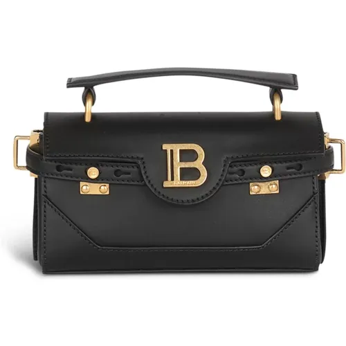 B-Buzz 19 leather bag , female, Sizes: ONE SIZE - Balmain - Modalova