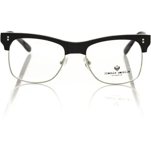 Schwarze Clubmaster Brille mit Metallgestell - Frankie Morello - Modalova