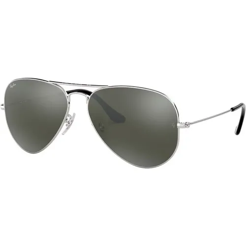 Klassische Aviator Sonnenbrille in Silbergrau - Ray-Ban - Modalova