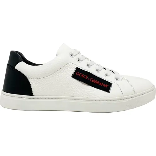 Leather Textured Sneakers for Women , female, Sizes: 6 1/2 UK - Dolce & Gabbana - Modalova