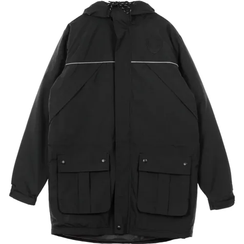 Schwarze Parka Jacke für Männer , Herren, Größe: M - new era - Modalova