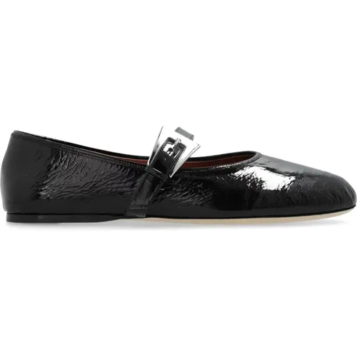 Leather Flat Shoes with Buckle , female, Sizes: 4 1/2 UK, 6 UK, 4 UK, 5 UK, 3 UK - Paris Texas - Modalova