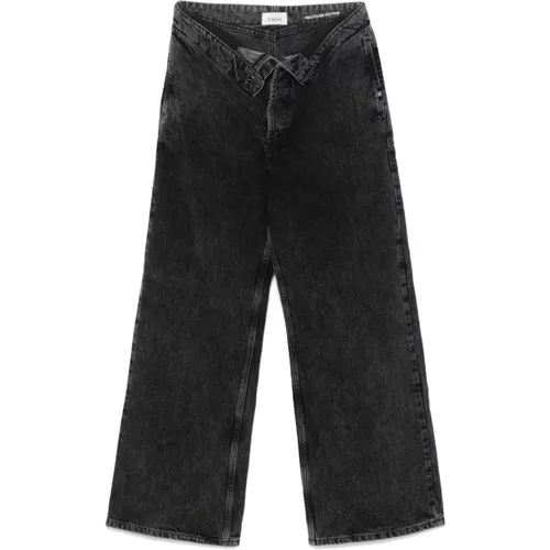 Denim Wide Leg Jeans , female, Sizes: W28, W26, W25, W29 - Amish - Modalova