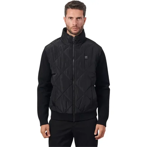 Schwarze Steppjacke mit durchgehendem Reißverschluss Sybon , Herren, Größe: XL - Hugo Boss - Modalova