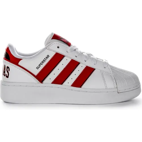 Youth Red Superstar Sneakers , female, Sizes: 3 2/3 UK, 5 2/3 UK - Adidas - Modalova