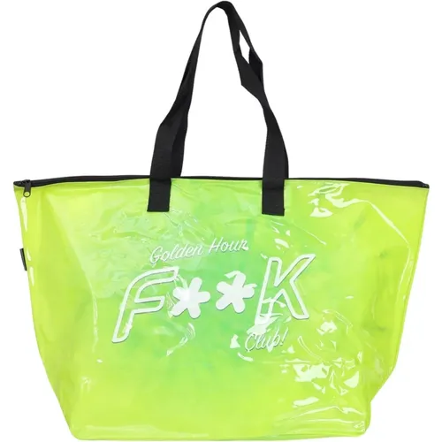 Grüne Shopper Tasche mit Logo , Damen, Größe: ONE Size - F**k - Modalova