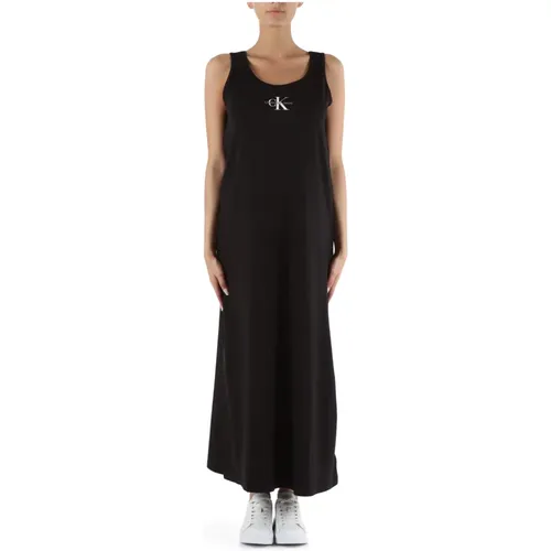 Oversized Cotton Stretch Dress , female, Sizes: L, S - Calvin Klein Jeans - Modalova