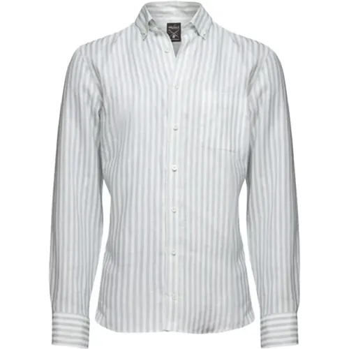 Striped Linen Tailor Fit Shirt - Green , male, Sizes: 2XL - van Laack - Modalova