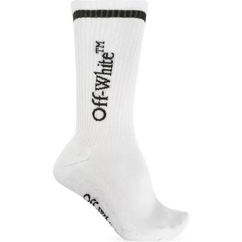 Off , Socken mit Logo , Herren, Größe: M - Off White - Modalova