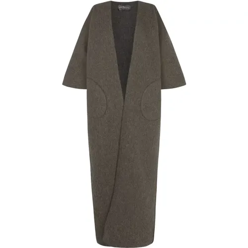 Oversized reversible coat in gray , female, Sizes: S, L, M - Cortana - Modalova