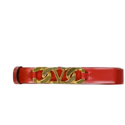 Vlogo Chain Leather Belt , female, Sizes: 95 CM - Valentino Garavani - Modalova