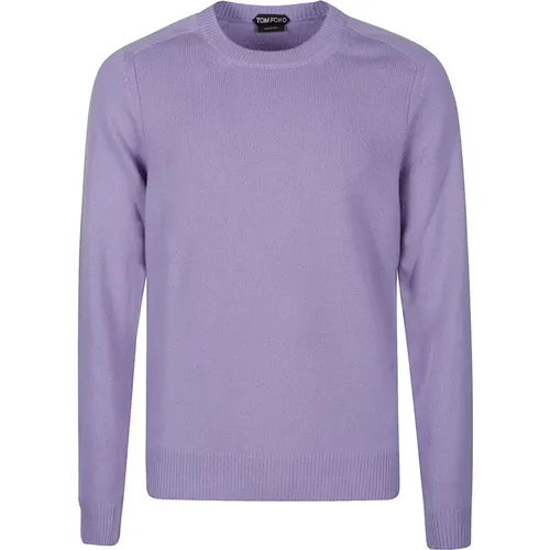 Lavender Cashmere Saddle Sweater , male, Sizes: M, L - Tom Ford - Modalova