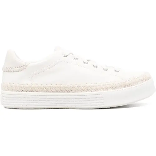Weiße Sneakers mit Raffia-Detail , Damen, Größe: 35 EU - Chloé - Modalova