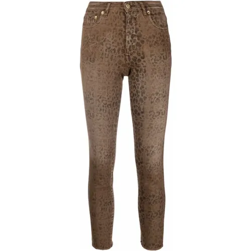Skinny Jeans mit Leopardenmuster , Damen, Größe: W26 - Golden Goose - Modalova