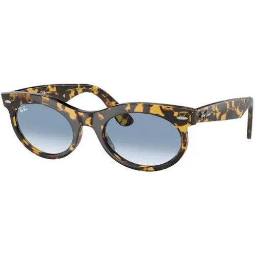 Ovale Sonnenbrille Carey Rahmen Blaue Gläser , Damen, Größe: 53 MM - Ray-Ban - Modalova